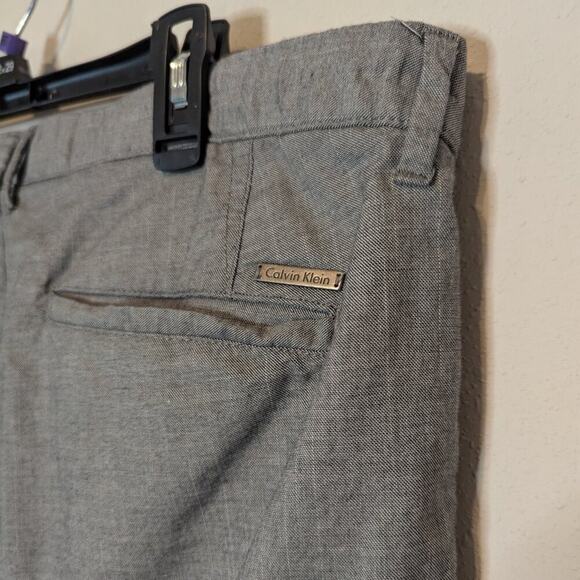 Calvin Klein Gray Flat Front Dress Straight Leg Pants Slacks Size 38W 32L - Picture 5 of 9